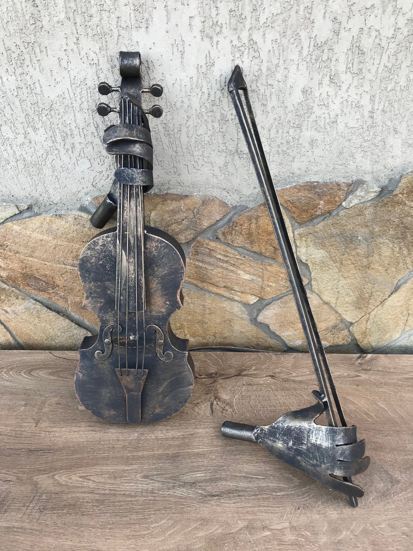 Hand forged violin, violin, music, gift for musician, music decor, music gift, birthday gift, iron gift, 6th anniversary gift, piano, axe