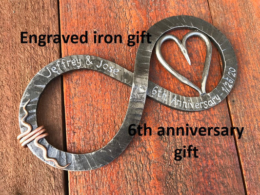 6th anniversary gift, iron anniversary gift, iron anniversary, 6 year anniversary, iron gift,iron gift idea,iron infinity sign,infinity sign