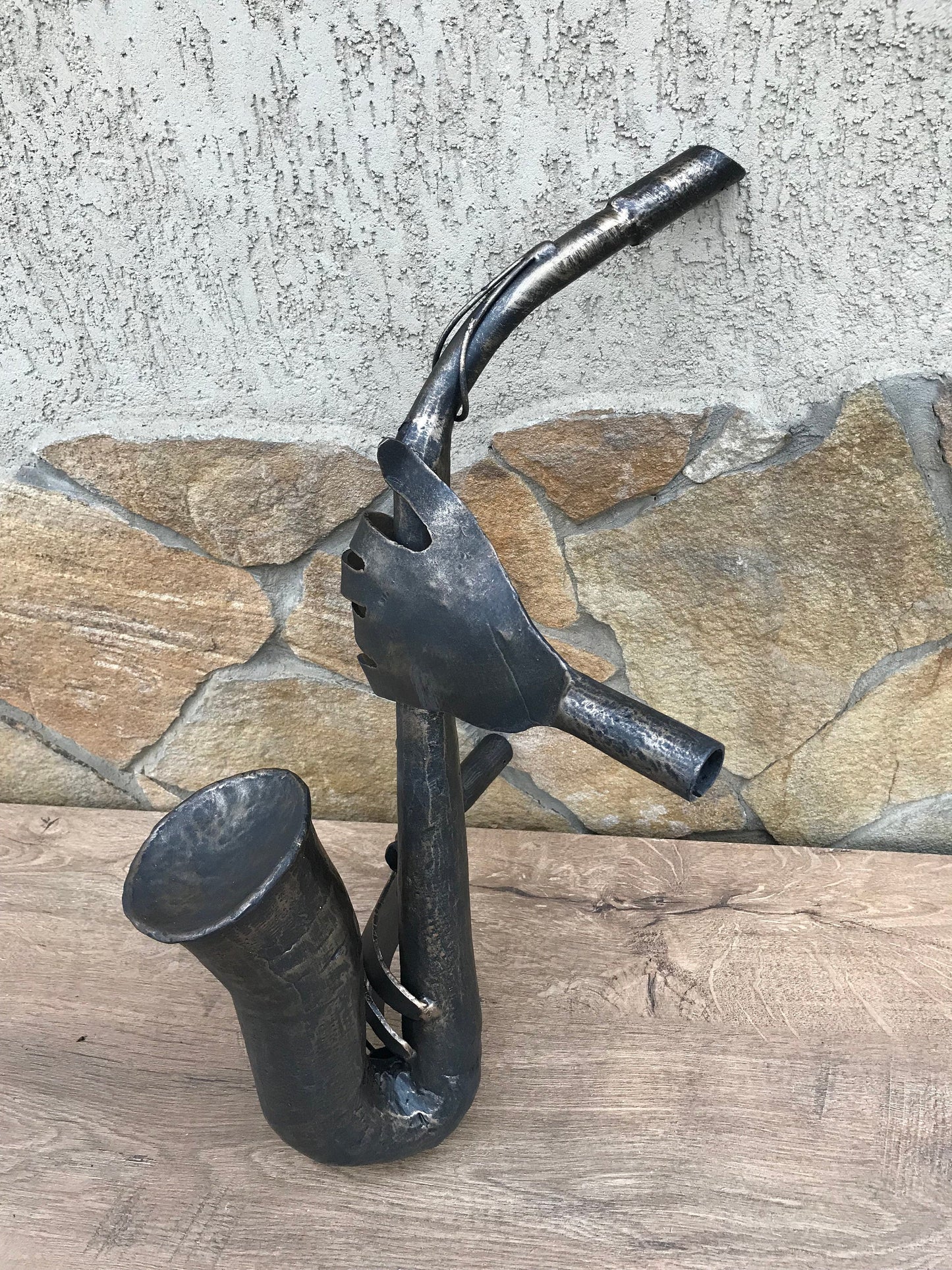 Hand forged saxophone, sax player, saxophone, saxophone gift, music, gift for musician, music decor, musig gift, birthday gift, iron gift