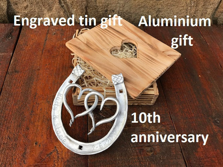 10th anniversary, 10 year anniversary, tin anniversary, tenth anniversary, anniversary gift,10th wedding anniversary,aluminium gift,tin gift