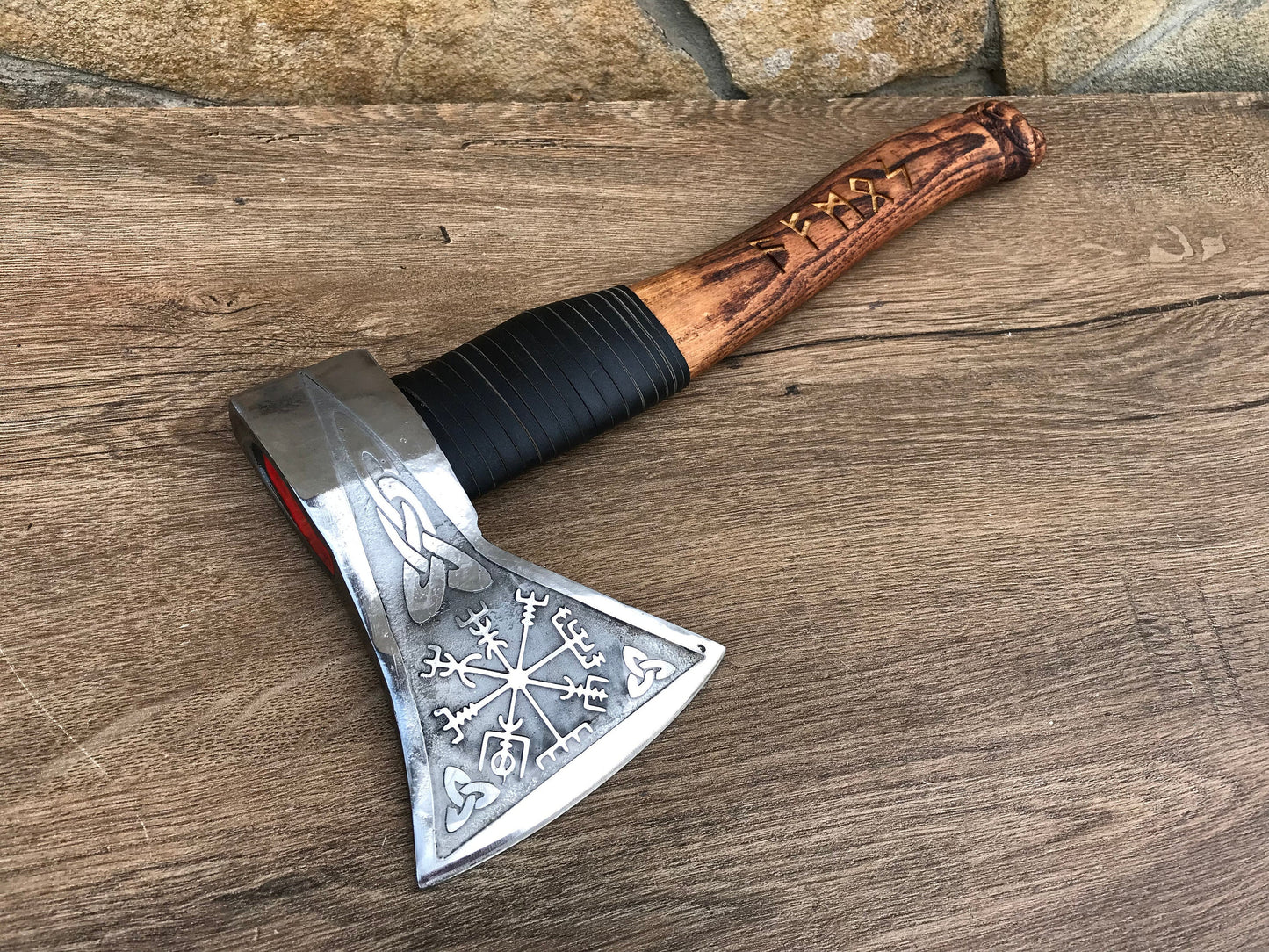 Viking hatchet, carved animal, viking axe, animal gift, mens gifts, vegvisir, gorilla, wedding, mens gift, viking compass, groomsmen gift