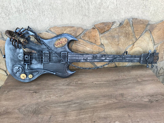 Gibson guitar, guitar, steampunk guitar, guitar player gift, music, bass guitar, musician gift, boyfriend gift, electric guitar, guitar gift