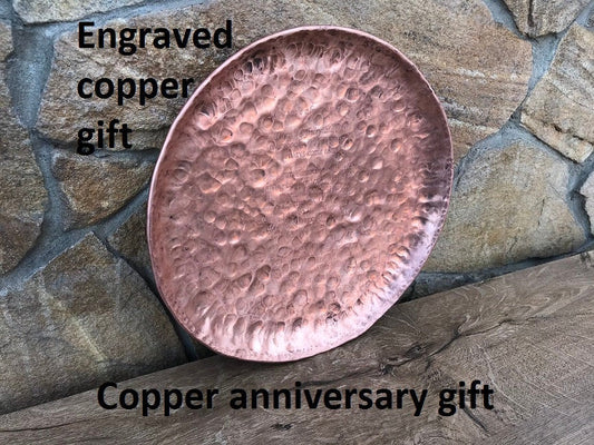 Copper tray, copper plate, copper gift, copper gift for him, copper anniversary gift, copper bowl, copper gift for men, copper gift idea