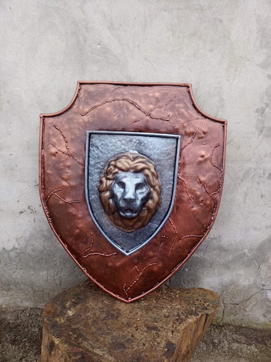 Wall sconce, lion, shield, viking shield, man cave, sconce, sconce light, graduation gift, retirement gift, wall lamp, viking decor, vikings