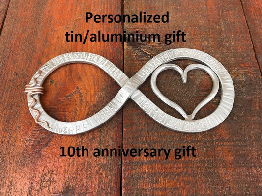 10th anniversary, 10 year anniversary, tin anniversary, 10 years together, anniversary gift,10th wedding anniversary,aluminium gift,tin gift