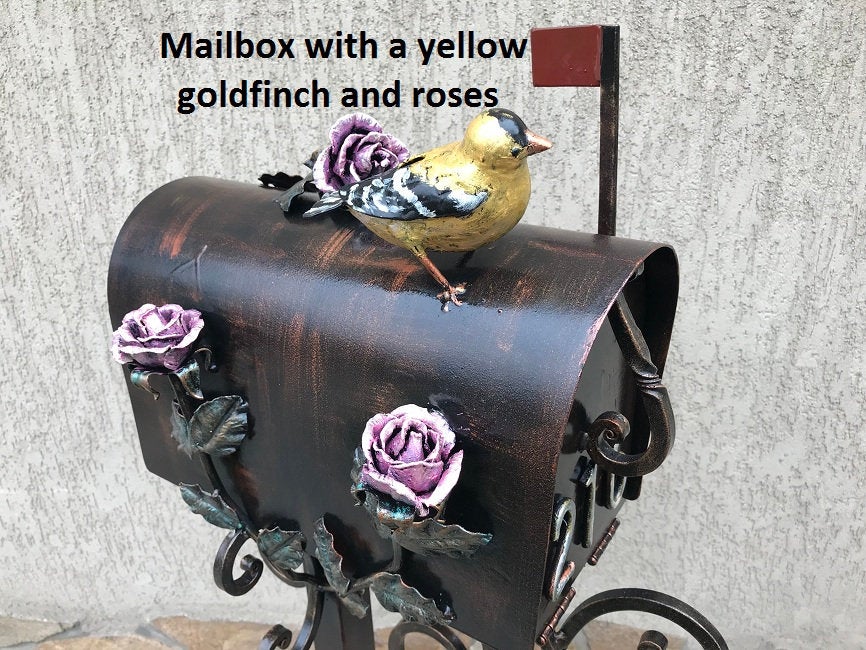 Custom mailbox, mail box, mailbox, hand forged mailbox, post box, fairy garden, yard decor, wedding gift, mail box post, birthday gift