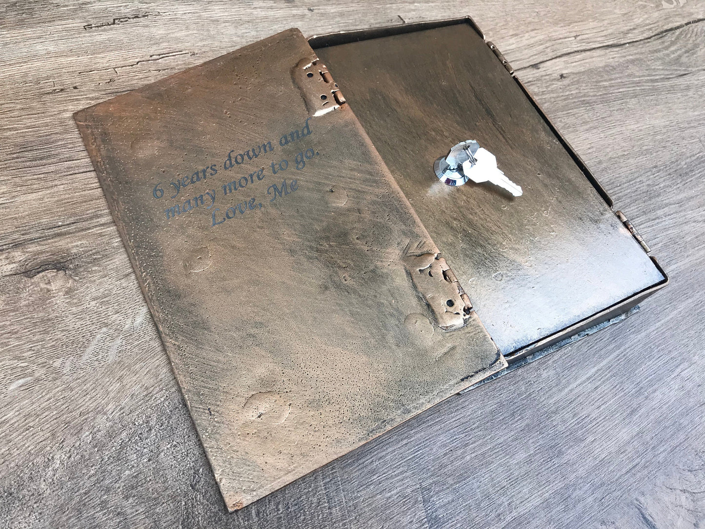 Hollow book safe, iron gift, book safe, family coat of arms, hollow book, secret compartment, safe book, book box, gun safe, book lover gift