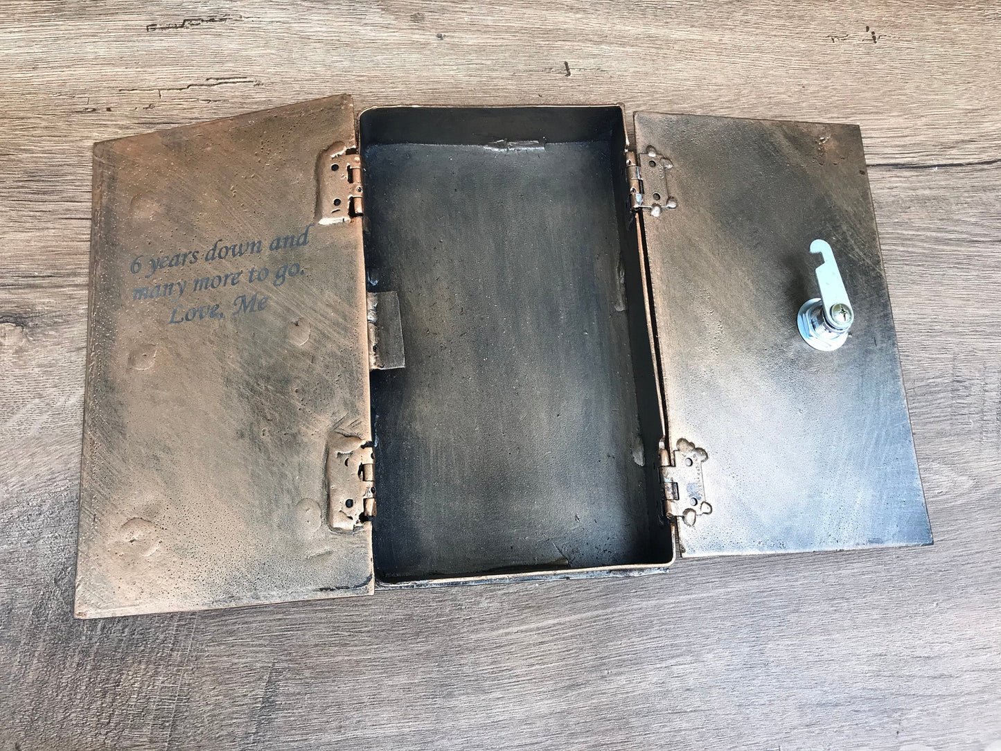 Hollow book safe, iron gift, book safe, family coat of arms, hollow book, secret compartment, safe book, book box, gun safe, book lover gift