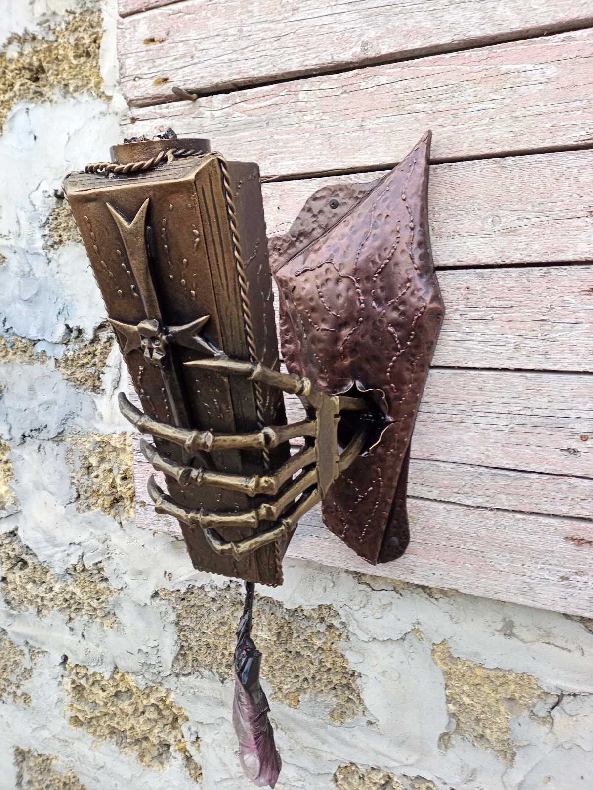 Creepy lamp, wall sconce, skull sconce, horror light,  scary, coffin, skeleton, zombie, Halloween, Gothic, castle sconce, Day of the Dead