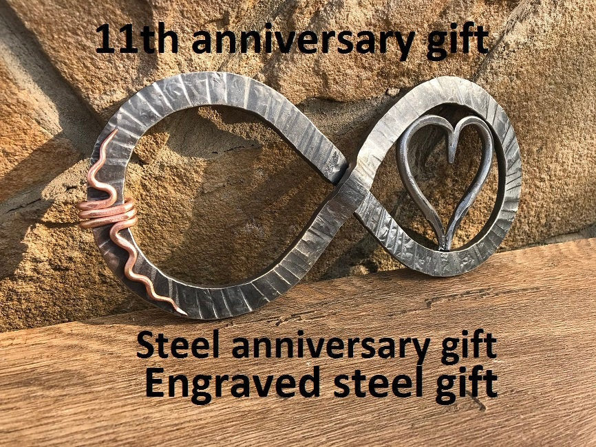 11th anniversary gift, steel anniversary gift, steel anniversary, eleventh anniversary, steel infinity, steel gift idea, steel infinity sign