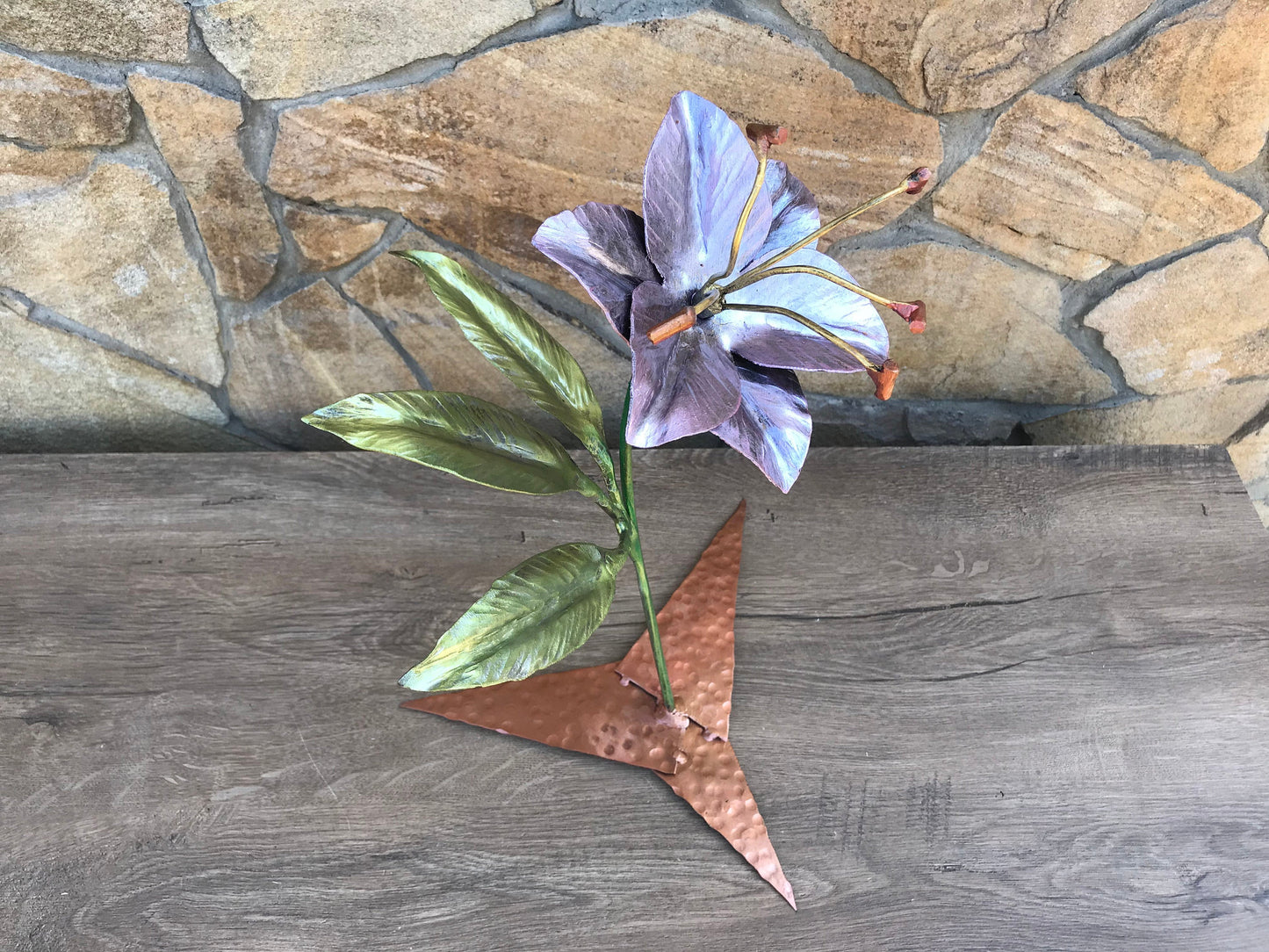 iron lily flower Hand forged lily 30 cm – ForgedCommodities