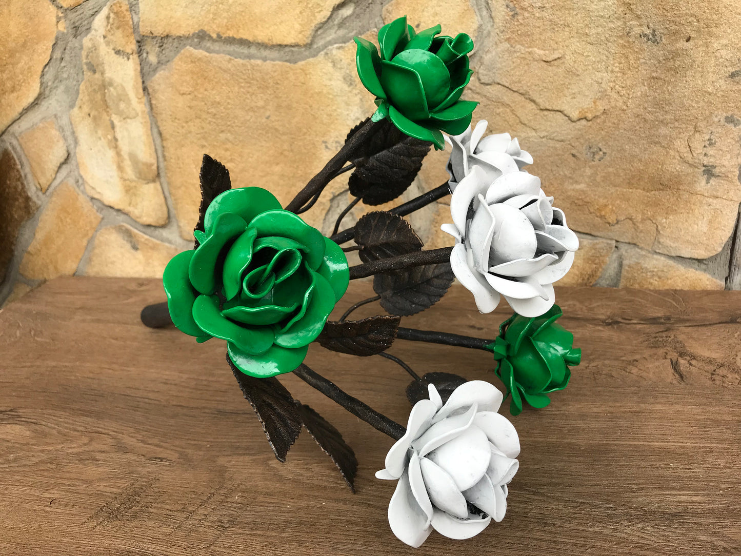 Iron bouquet, 6th anniversary gift, iron gift, iron anniversary, hand forged rose, rose, metal sculpture, iron rose,iron gift for her,flower