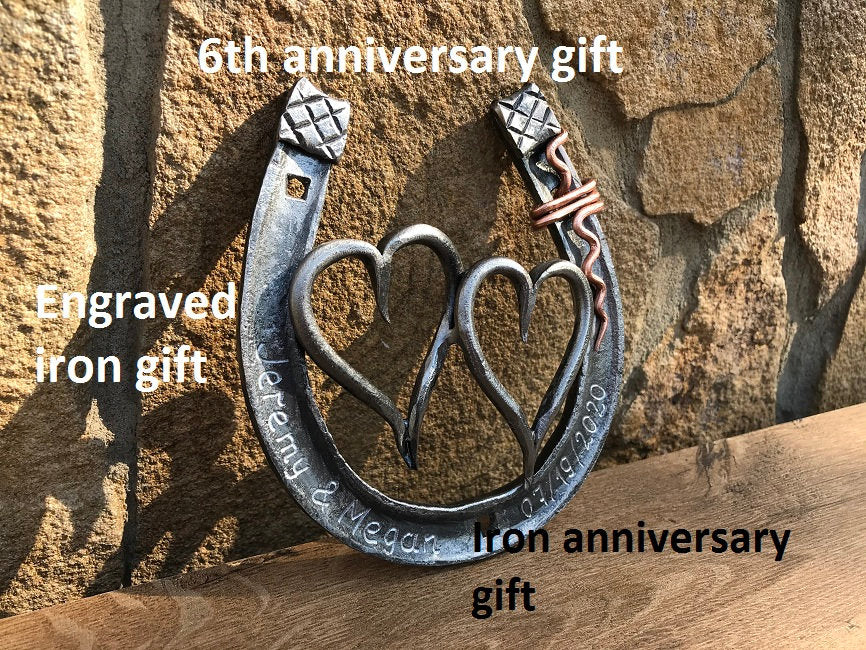 6th anniversary gift, iron anniversary, iron anniversary gift, iron gift, 6th anniversary gift for her,iron horseshoe,iron hearts,iron gifts