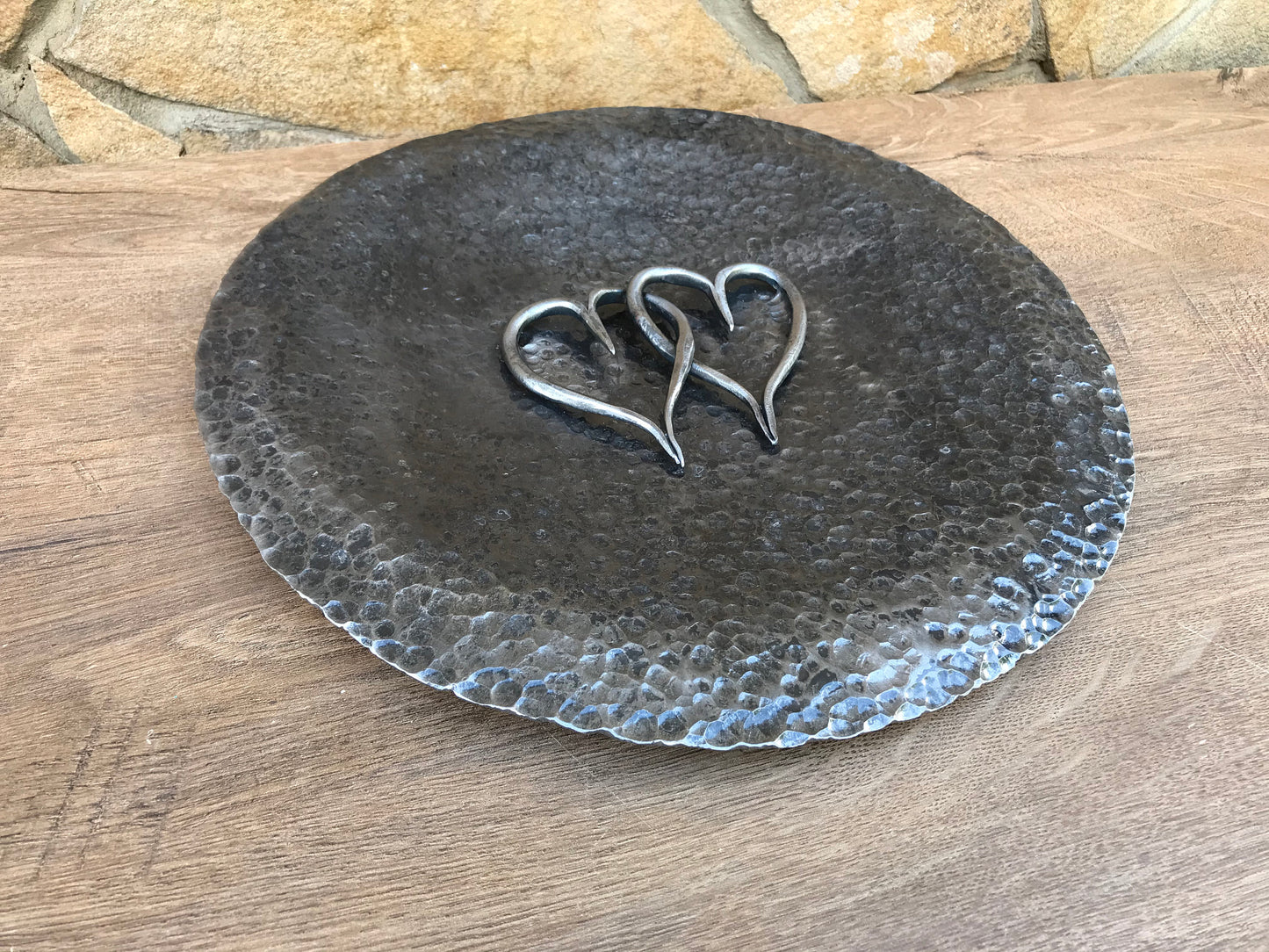 Personalized bowl, iron bowl, 6th anniversary gift, tray, bowl, iron anniversary, 6 year anniversary, iron hearts, iron gift, steel gift