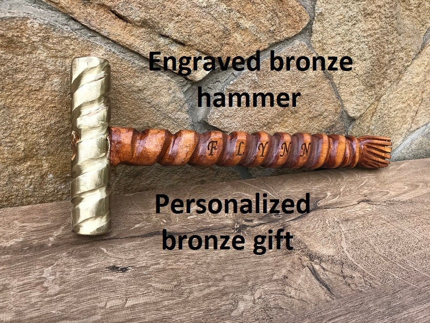 8th anniversary gift for him, bronze mini hammer,bronze hammer,bronze gift for him,bronze gifts for him,bronze gifts,mallet, edc hammer,thor