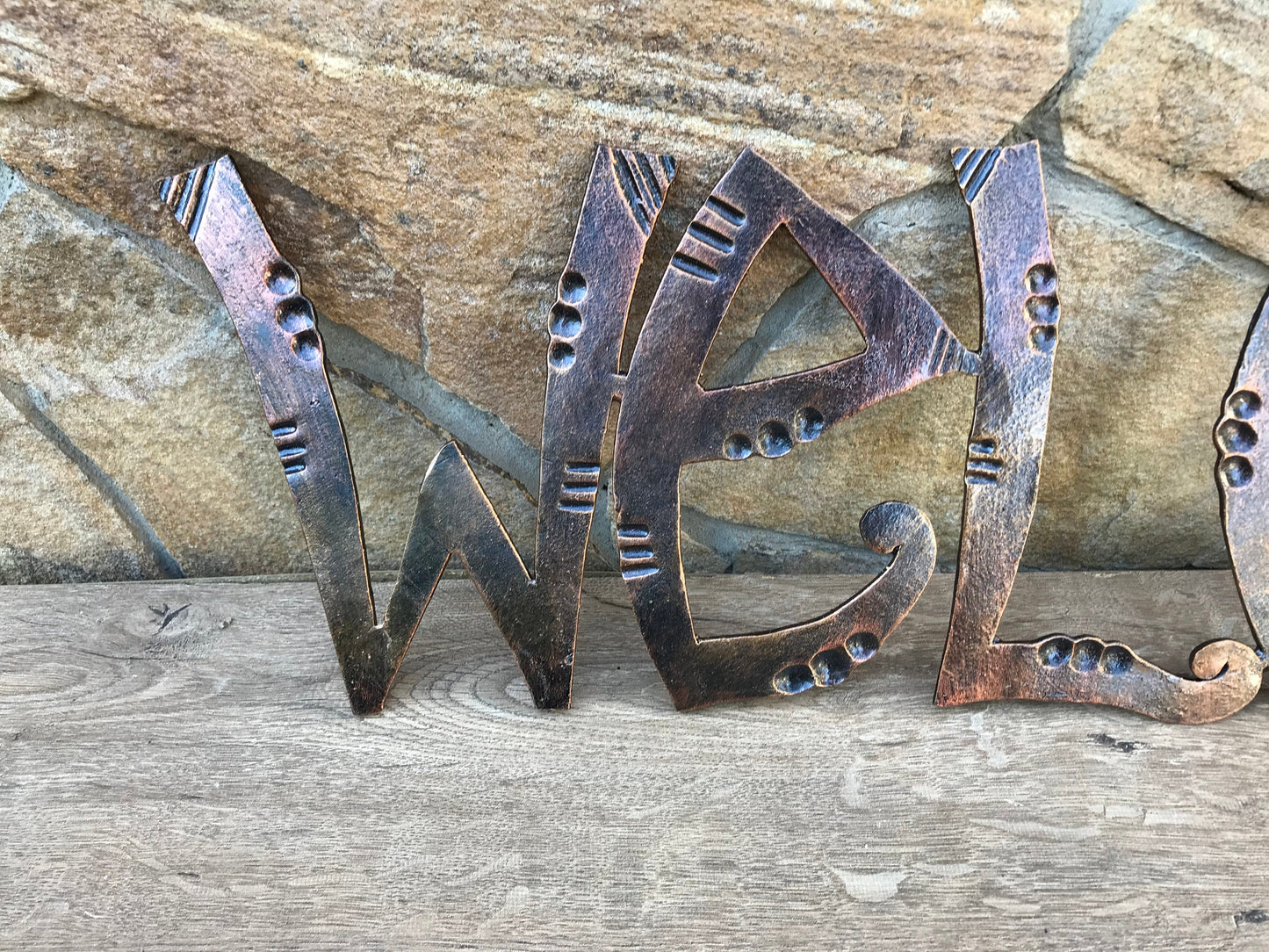 Metal letters, hand forged letters, monogram, family name, sign, plaque, initials, name, family monogram, welcome sign, family name sign