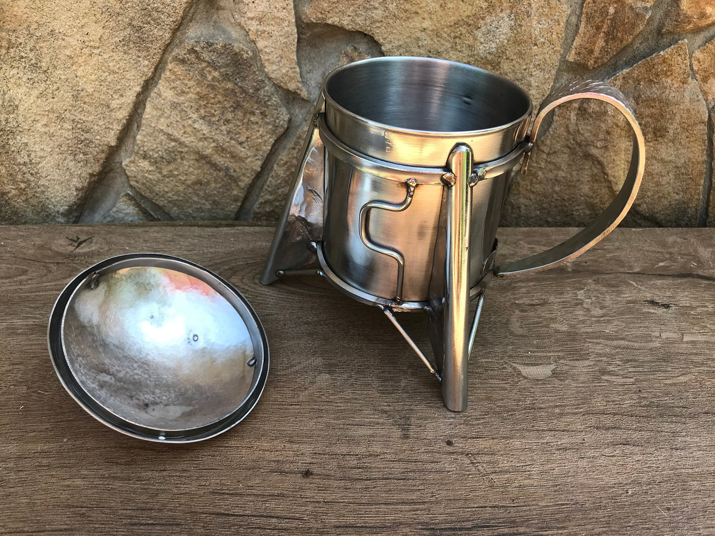 Cup, coffee, mug, tee cup, steel gift, SpaceX, Starhopper, beer stein, 11th anniversary, 11 year anniversary, steel anniversary, drinkware