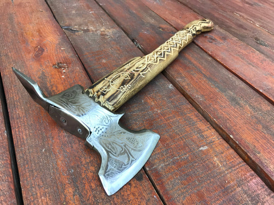 Viking axe, viking hatchet, tomahawk, mens gifts, medieval axe, viking axe warrior, birthday gift for man, rustic pagan hatchet, viking