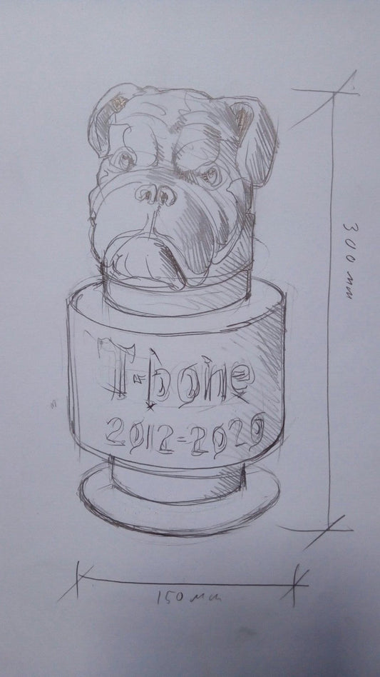 Custom listing for Mitchell: bulldog urn