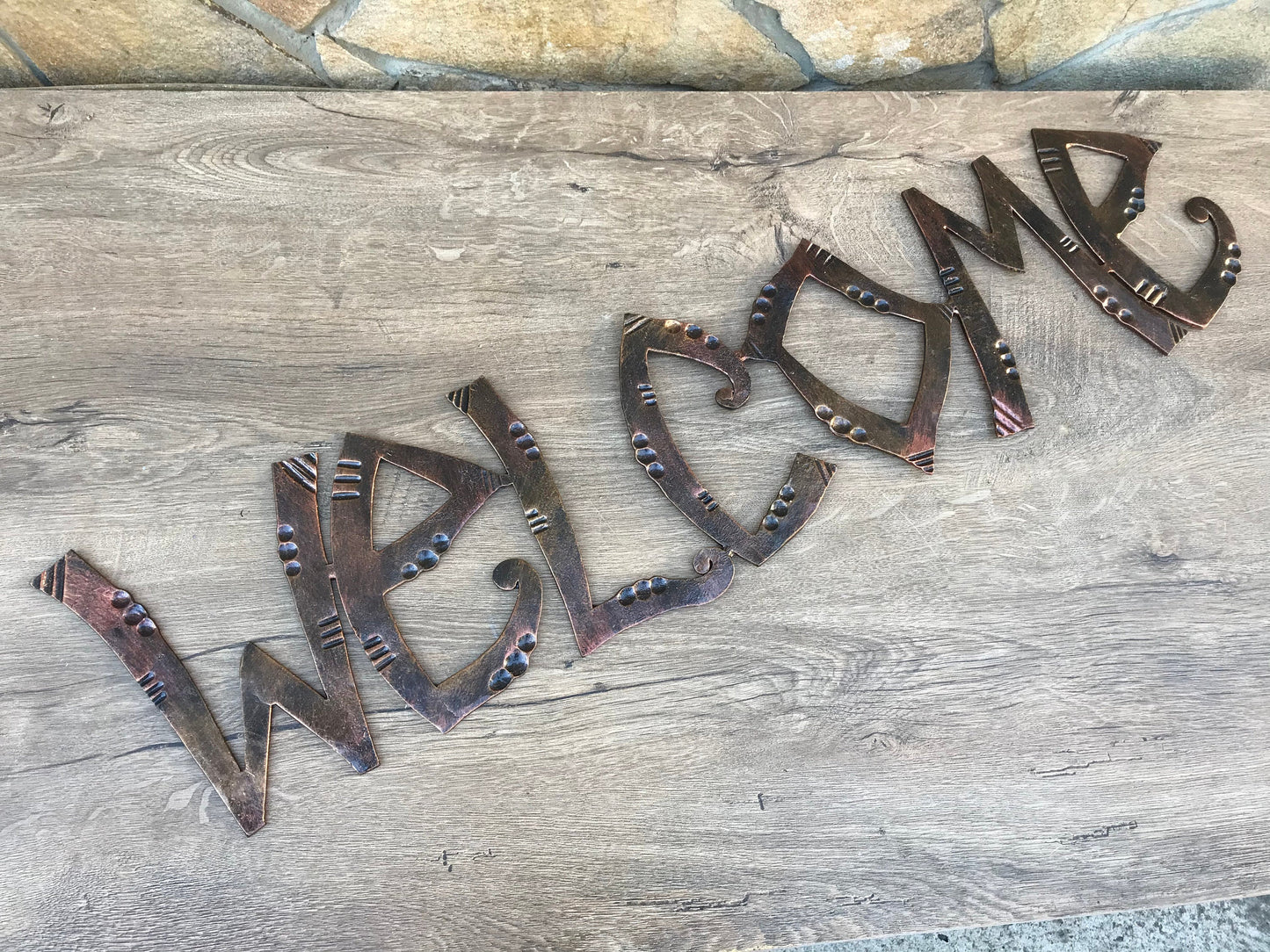 Metal letters, hand forged letters, monogram, family name, sign, plaque, initials, name, family monogram, welcome sign, family name sign