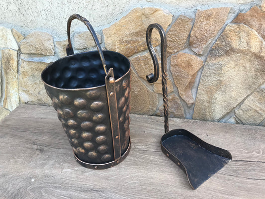 Christmas gift, bucket, shovel, coal bucket, fireplace decor, ash bucket, coal pail,fireplace tool,gift for dad,coal scuttle bucket,birthday