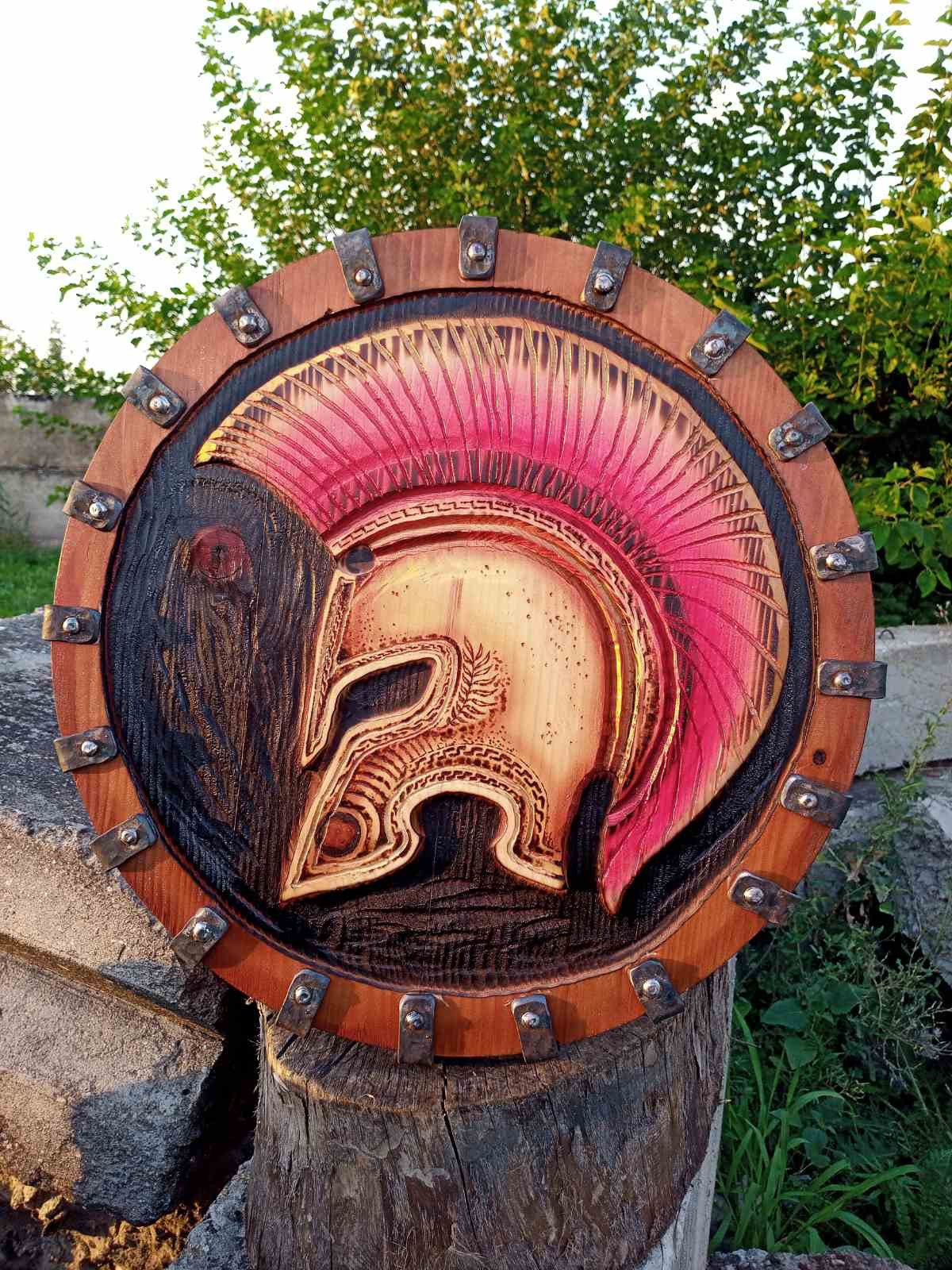 Spartan shield, decorative shield, spartan, helm, shield, viking shield, cosplay shield, mens gift, viking gift,medieval shield,viking theme