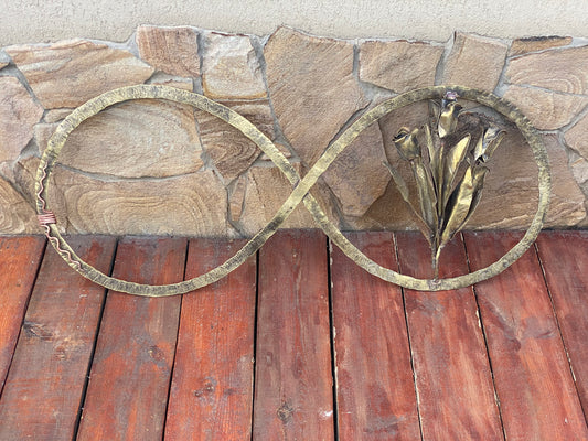 Bronze infinity sign, bronze gift, 8th anniversary gift, 19th anniversary, bronze gift for wife,bronze gift for her,bronze anniversary,tulip