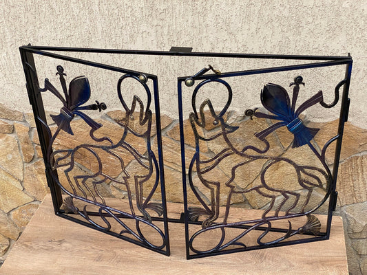 Fireplace decor, fireplace screen, fireplace grate, gift for dad, fireplace accessory, Christmas gift, fireplace mantle, fireplace doors