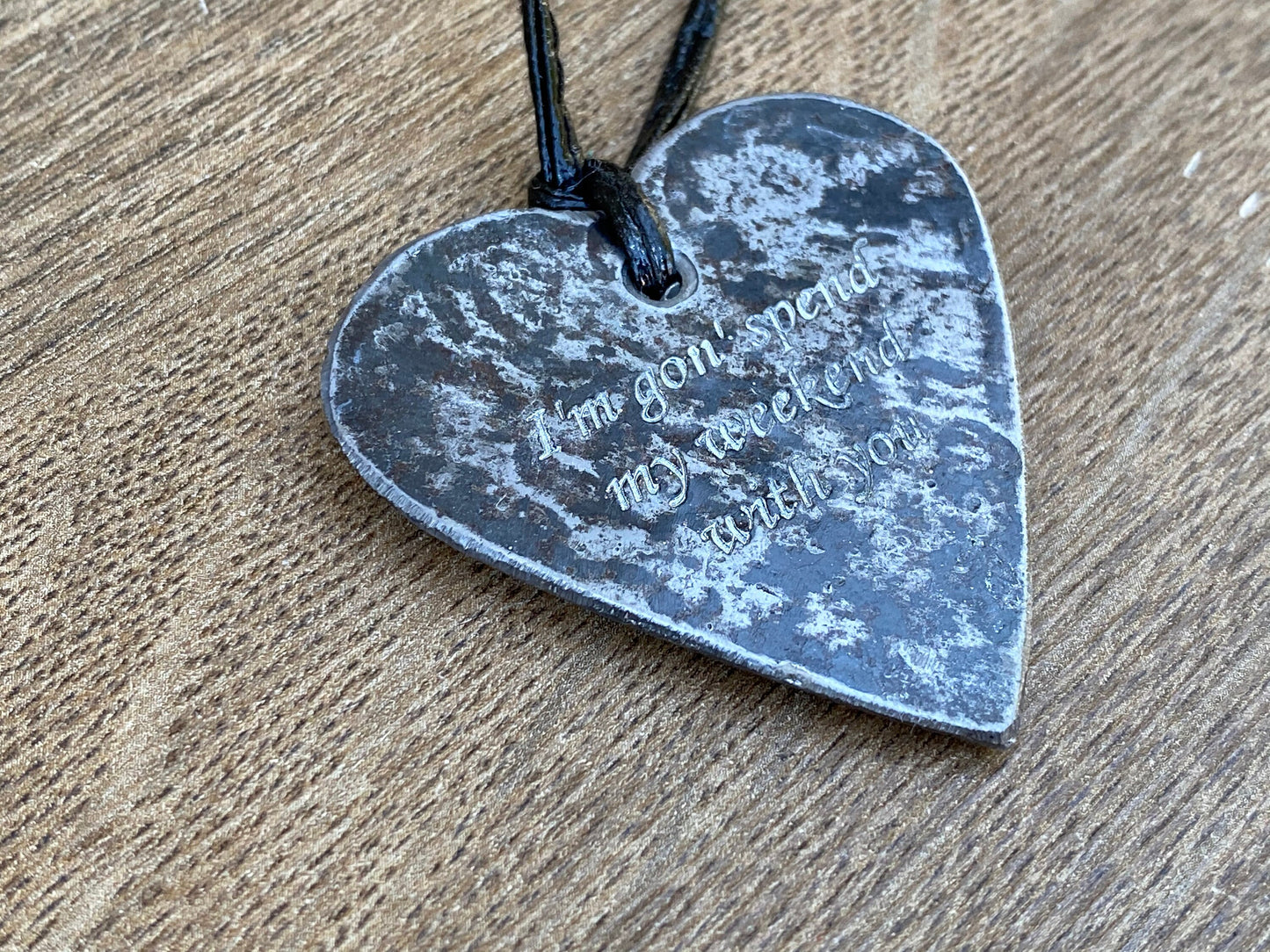 Personalized gift, iron gift, 6th anniversary, iron anniversary, iron heart, iron necklace,necklace,iron pendant,iron jewelry,iron gift idea