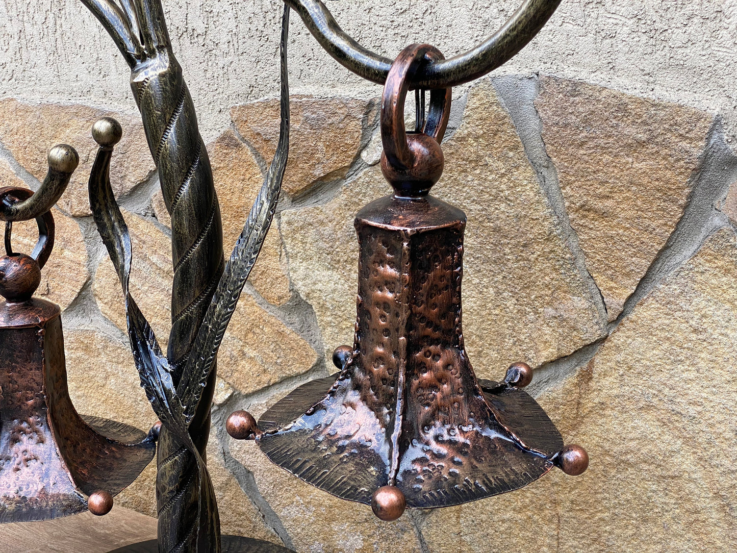 Fairy lamp, table lamp, night lamp, hand forged lamp, fairy light, anniversary gift, iron gift, bell, Christmas gift, wall sconce, wreath