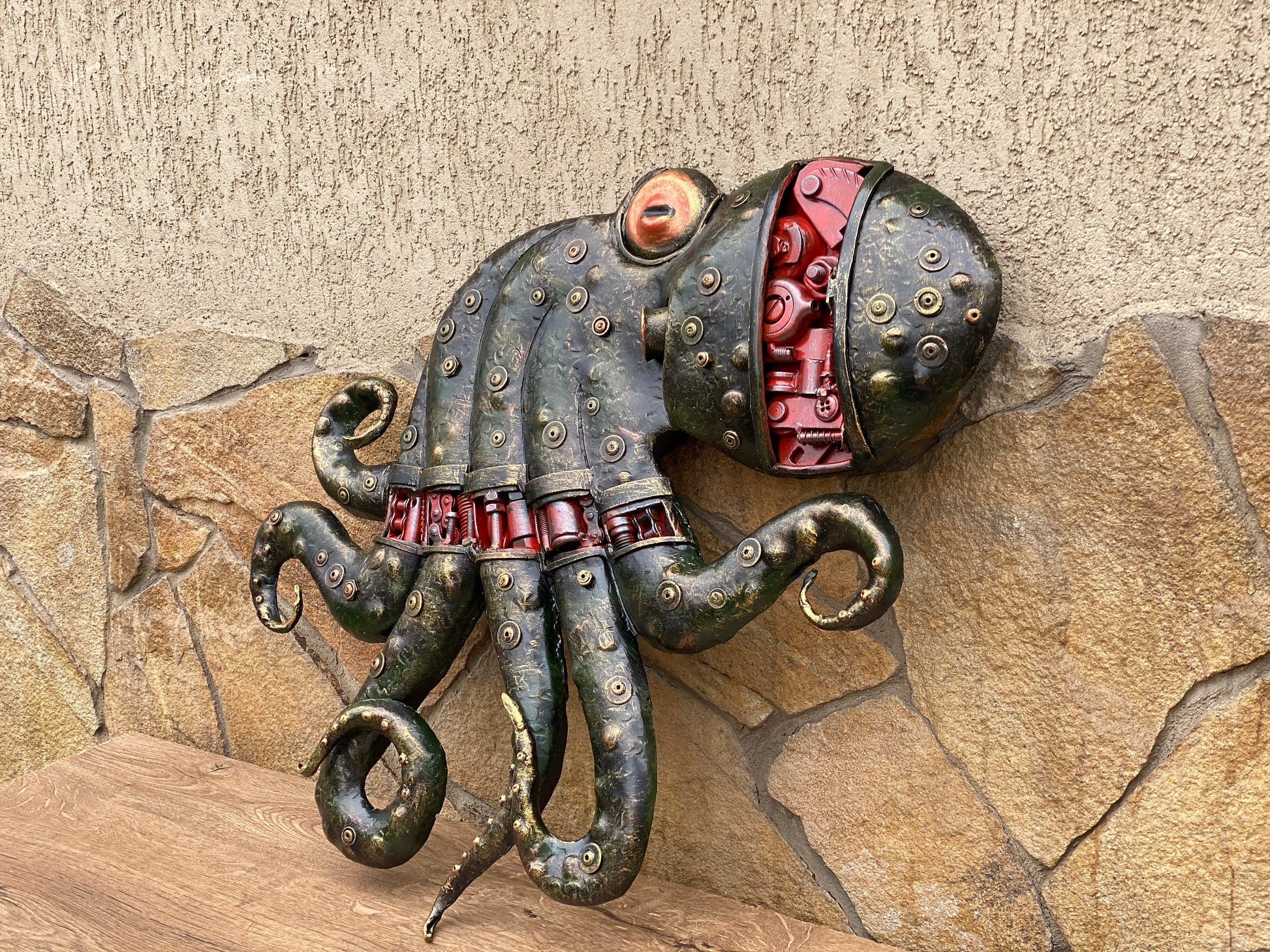 Steampunk octopus, octopus, steampunk, ocean decor, costal decor, iron gift,  sculpture, junk art, steampunk decor, animal, Christmas