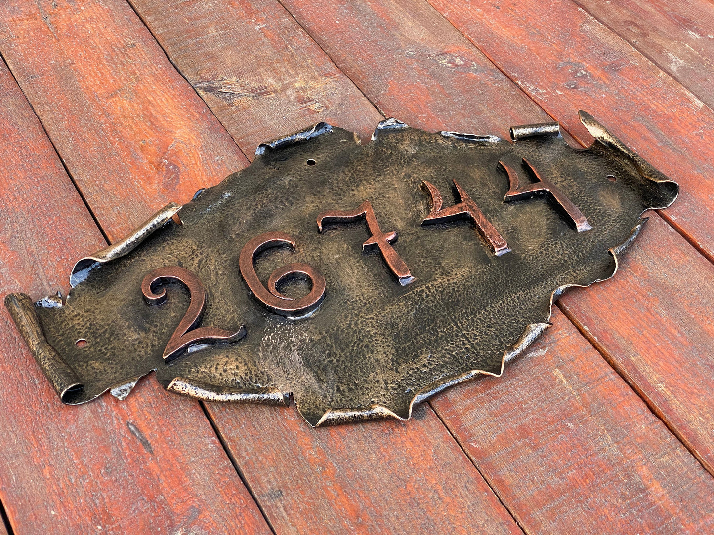 House number plaque, sign, mailbox, address sign, Christmas gift, iron gift, fence, outdoor decor, outdoors, gift for dad, birthday gift