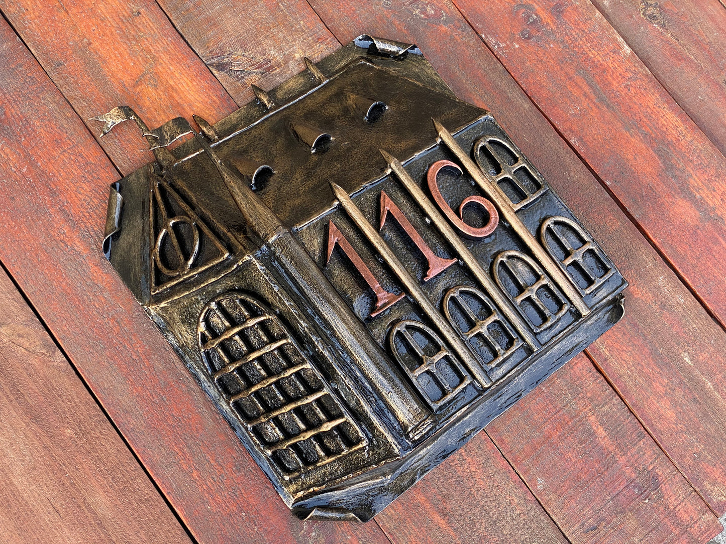 House number sign, plaque, mailbox, address sign, Christmas gift, iron gift, yard decor, garden decor, outdoors, gift for dad, birthday gift
