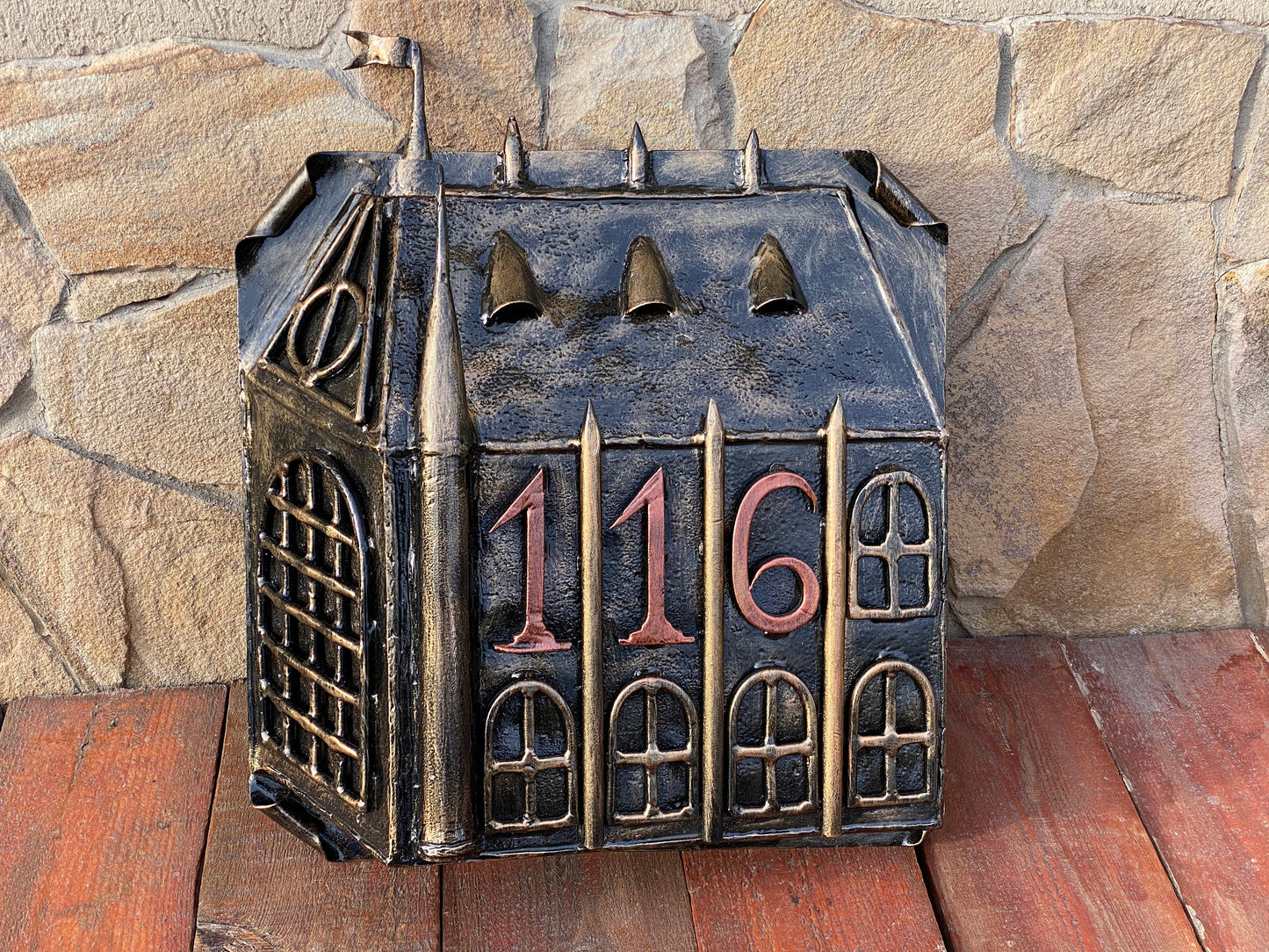 House number sign, plaque, mailbox, address sign, Christmas gift, iron gift, yard decor, garden decor, outdoors, gift for dad, birthday gift