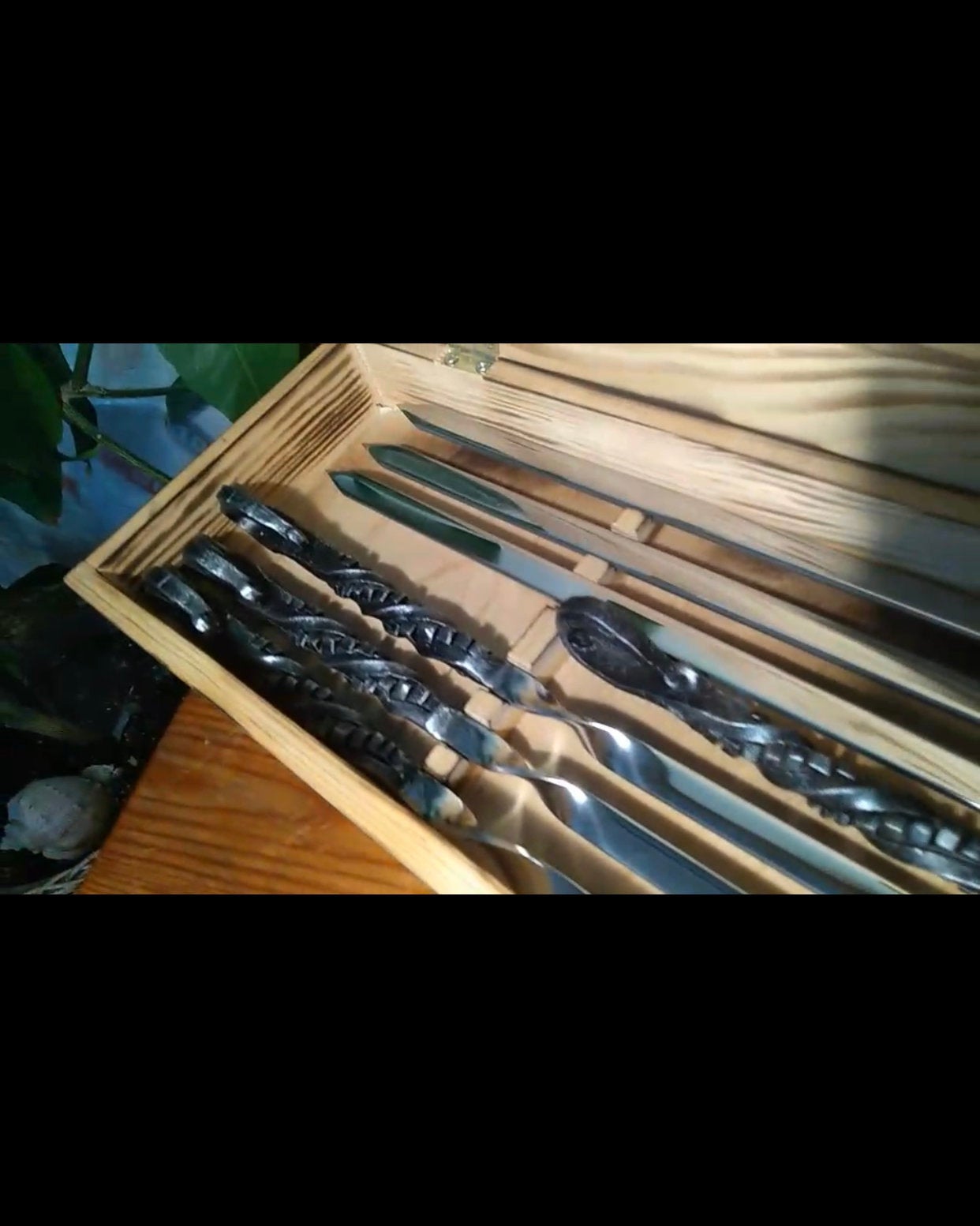 Skewers, fork, gift box, BBQ gift, Christmas gift, Dads gift, gift for grandpa, steel anniversary,mens gift,camping fire,camping gifts,grill