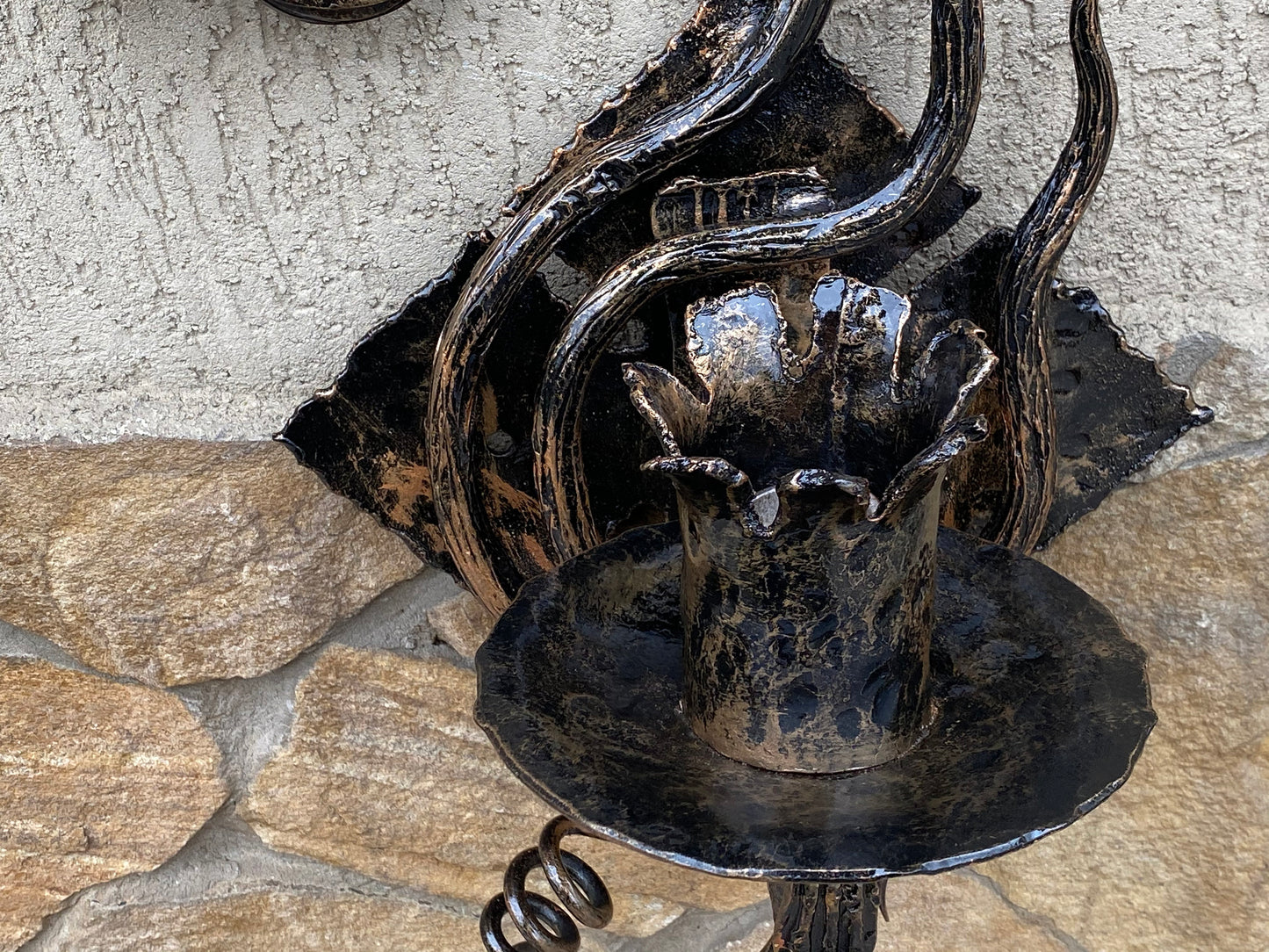 Wall sconce, iron gift, candle holder, Christmas, anniversary, birthday, sconce, medieval, viking, wedding gift, newlyweds gift, dads gift