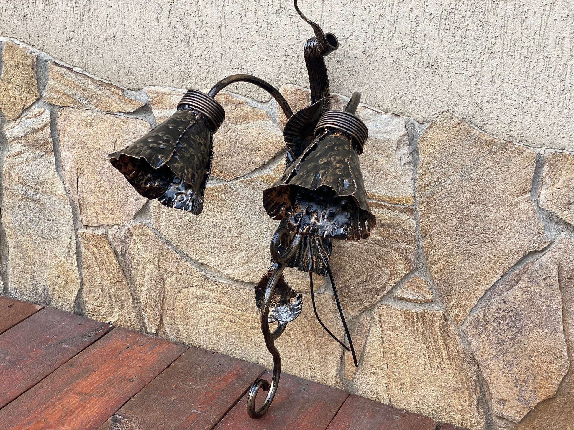 Sconce, wall sconce, flower sconce, flower, Christmas, birthday, army gift, fairy lamp, floral gift, iron gift, gift for grandma, moms gift