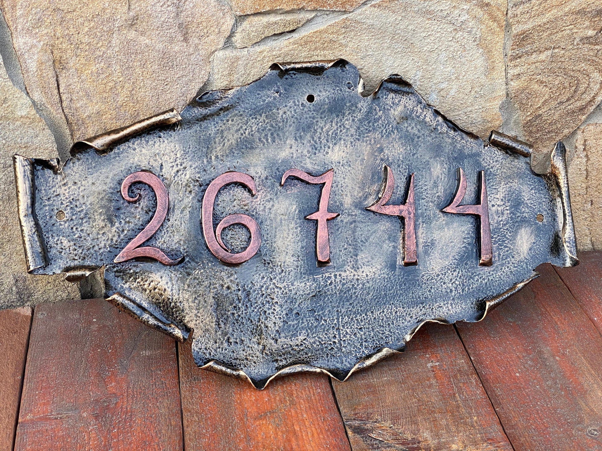 House number plaque, sign, mailbox, address sign, Christmas gift, iron gift, fence, outdoor decor, outdoors, gift for dad, birthday gift