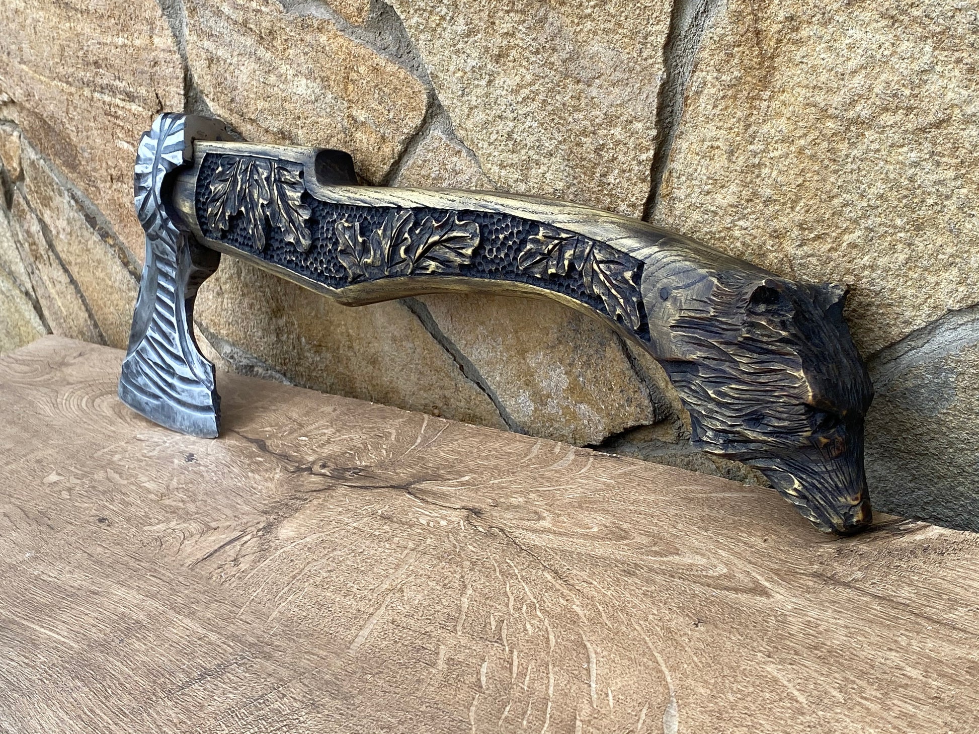 Axe, wolf, axe gift, mens birthday gift, Christmas, birthday, mens gift, wolf decor, gifts for men, carved wolf, iron gift,steel gift,animal