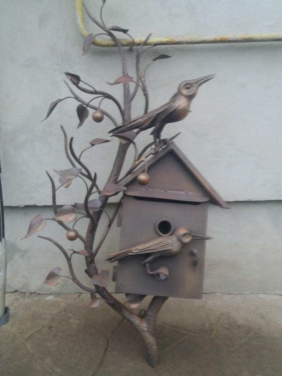 Mail box, mailbox, iron gift, Christmas, birthday, bird decor, anniversary gift, mother gift, garden gift, yard decor, postbox, post box