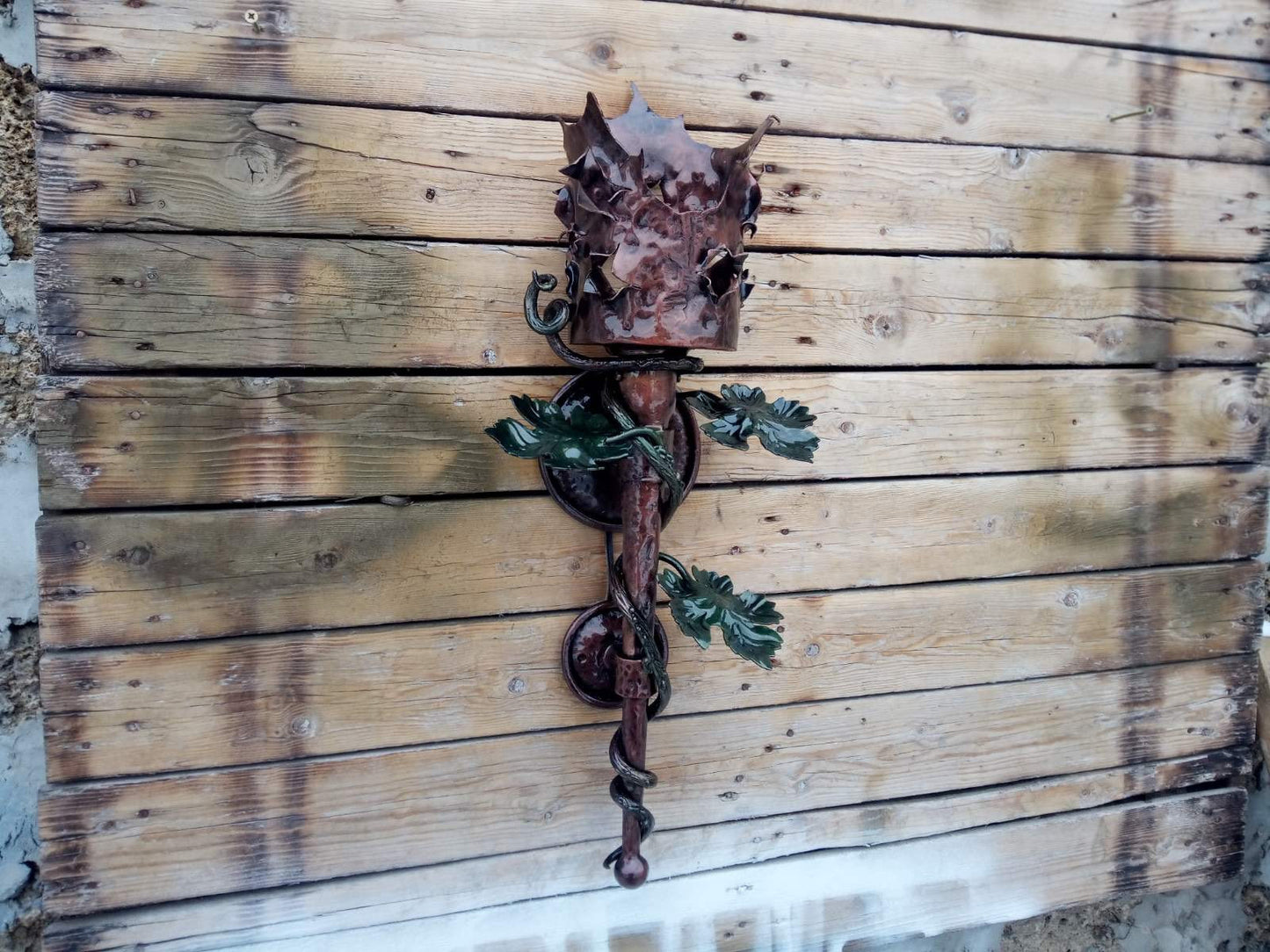 Sconce, wall sconce, grapes, vine, torch, Christmas, birthday, army gift, fairy lamp, wow gift, iron gift, gift for mother, dads gift, lamp