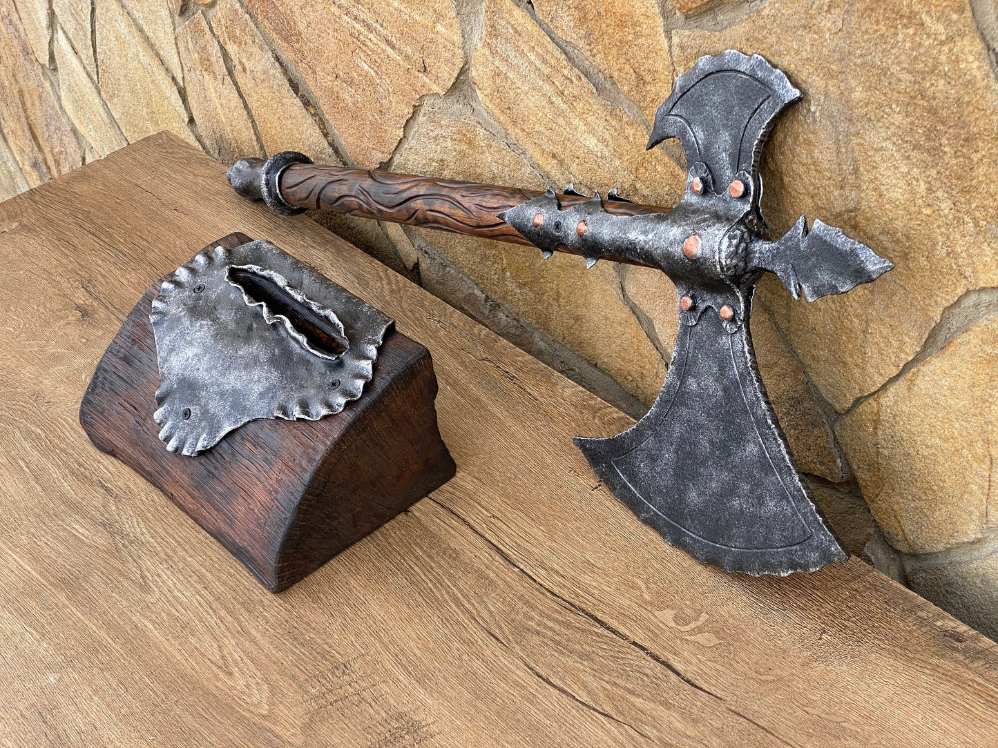 Medieval axe, decorative axe, viking axe, hand forged axe, hatchet, mens gifts, birthday gift, Christmas gift,Fathers Day gift,military gift