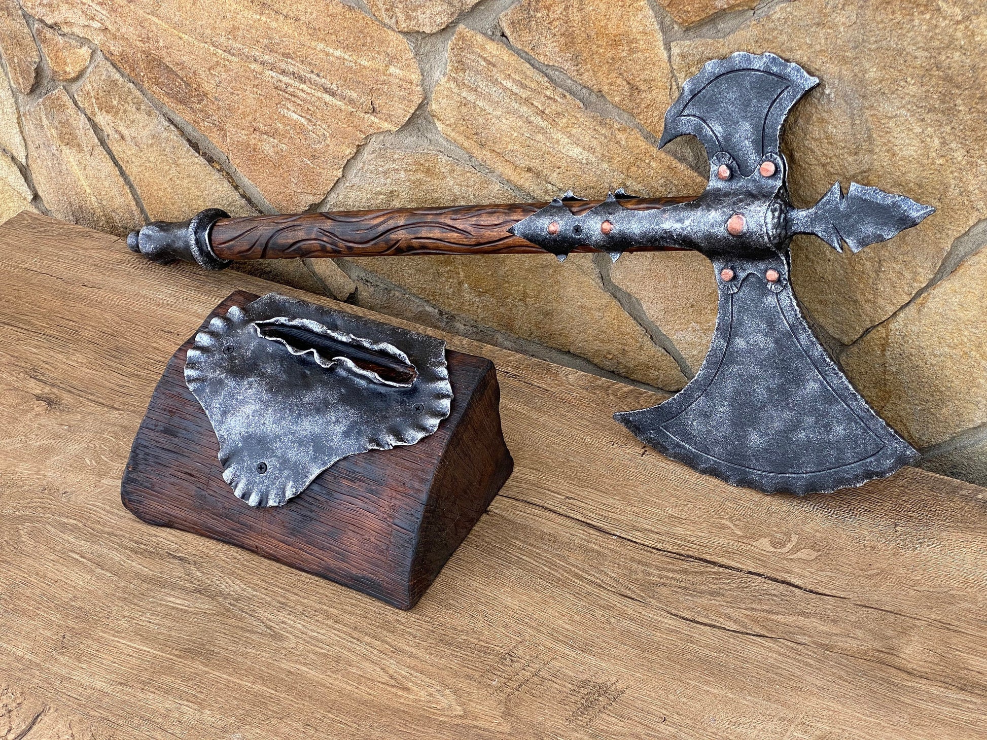 Medieval axe, decorative axe, viking axe, hand forged axe, hatchet, mens gifts, birthday gift, Christmas gift,Fathers Day gift,military gift