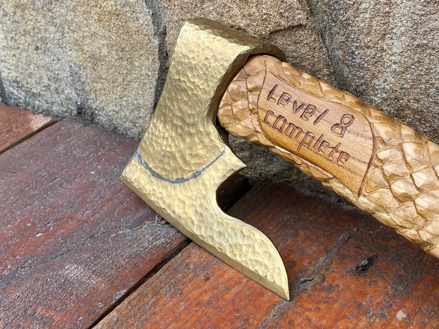 Bronze axe, Smaug, dragon, bronze anniversary, Hobbit, bronze gift, 8th anniversary, Lord of the Ring, medieval, dragon Smaug, wooden gift