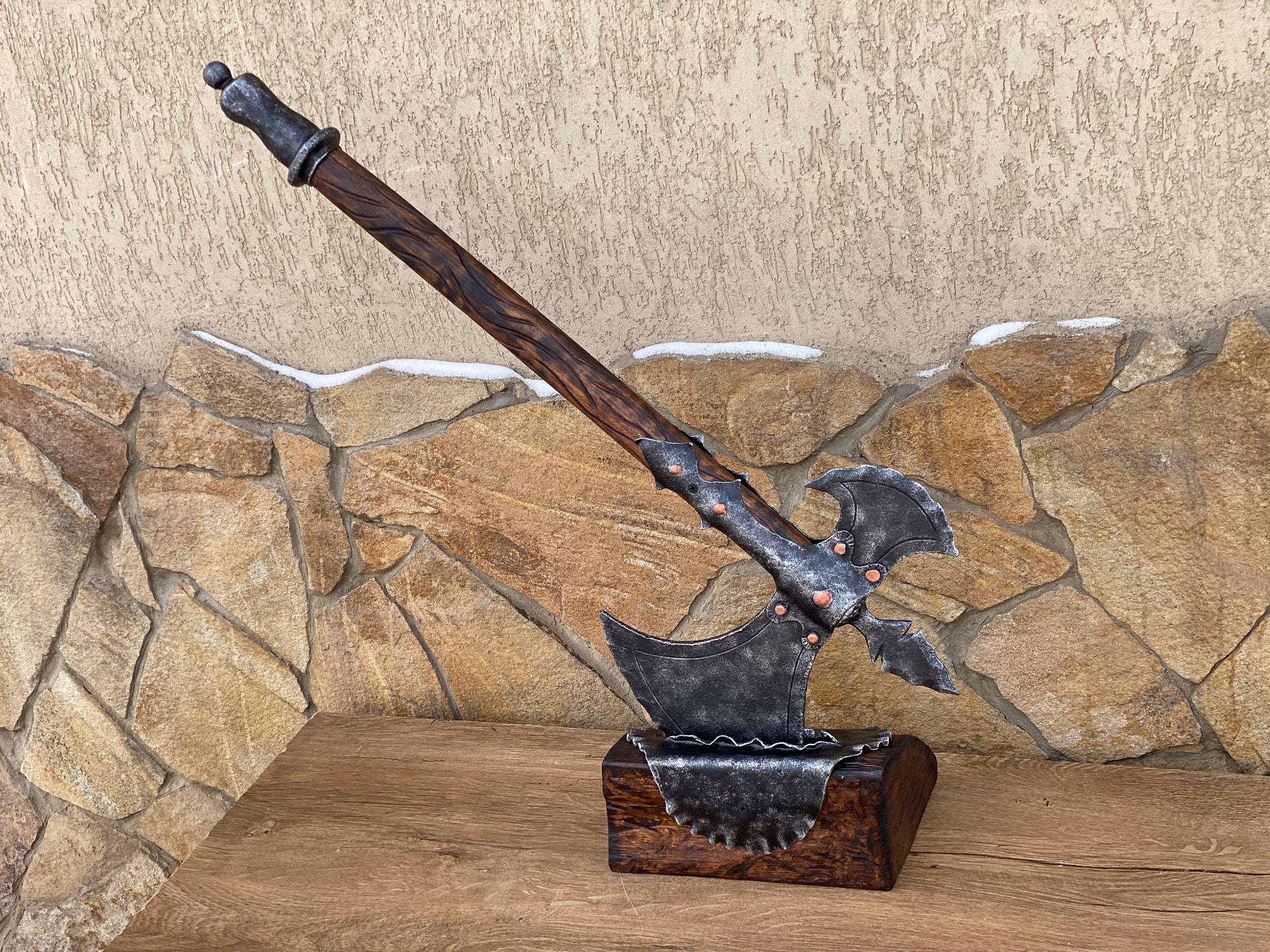 Medieval axe, decorative axe, viking axe, hand forged axe, hatchet, mens gifts, birthday gift, Christmas gift,Fathers Day gift,military gift