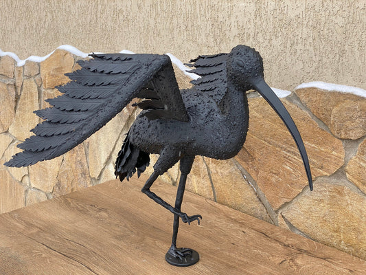 Ibis, garden sculpture, gate decor, iron gift, garden bird, gate topper, iron gift, hand forged bird, birdie,bird lover,sculpture,steel gift