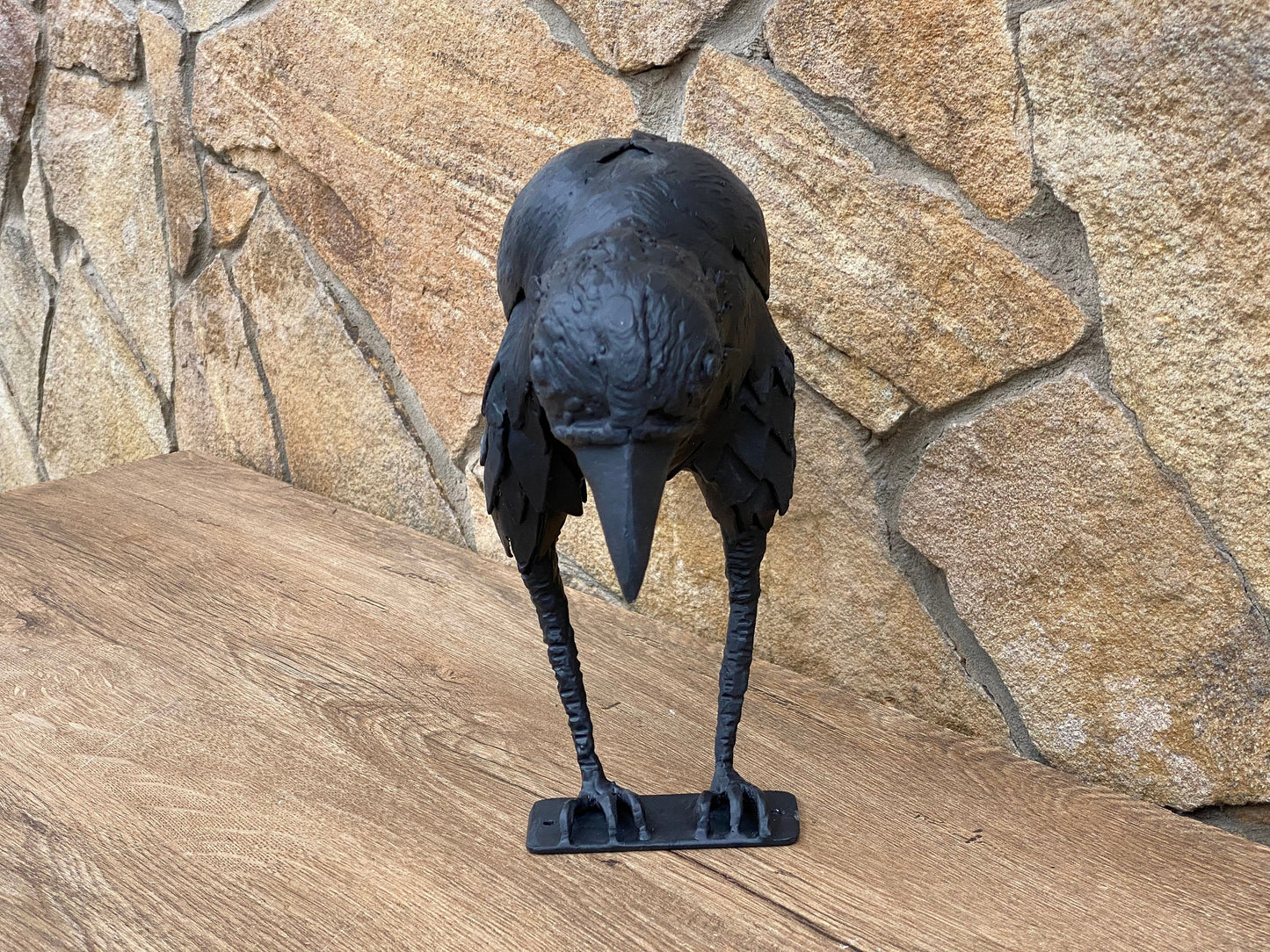 Crow, garden sculpture, bird, iron gift, crow figurine, birdie, steel gift, anniversary gift, birthday gift, Christmas, garden decor, raven
