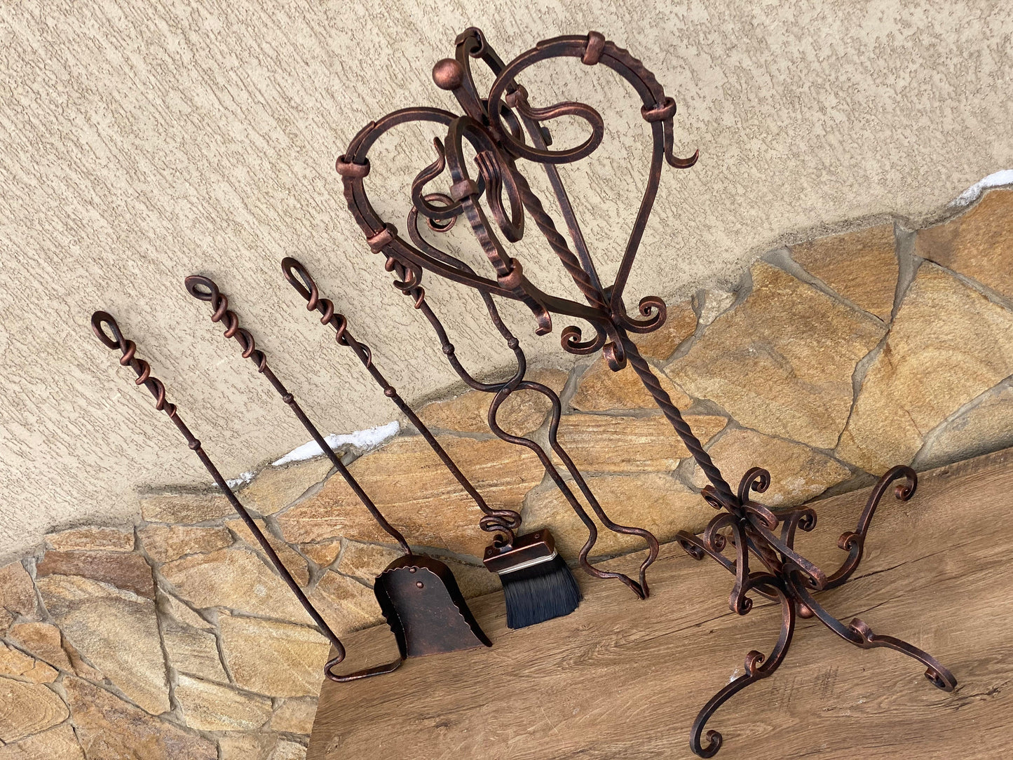Fireplace tools, fireplace, fire poker, firewood holder, iron gift, birthday, anniversary,Christmas,gift for dad,graduation gift,Fathers Day