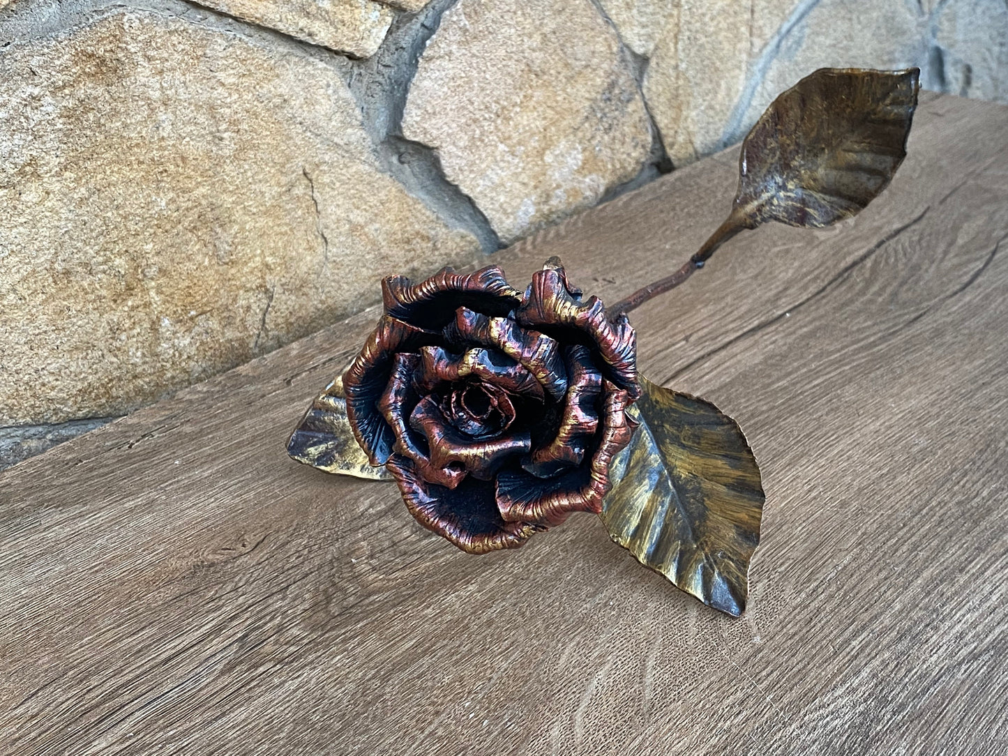 6th anniversary gift, iron anniversary, metal rose, hand forged rose, metal sculpture, iron rose, metal roses, steel rose, iron gift for her