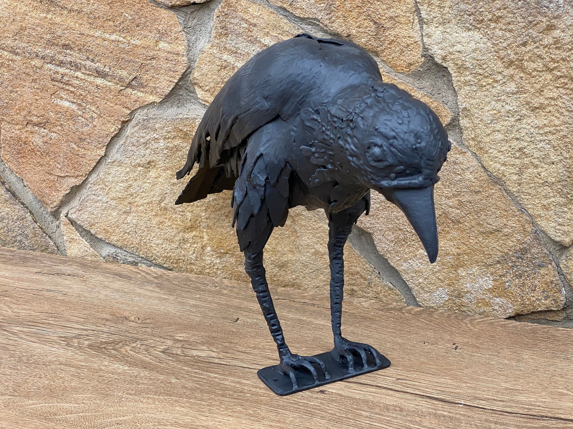 Black Raven Walking Cane Crow Hand Carved Wood Birds Decorative Walking  Stick